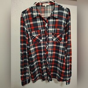 Eden & Olivia Red and Blue Plaid Shirt 1X